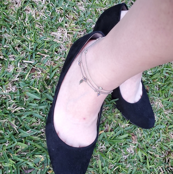 BANDOLINO Black Suede Business Casual Low Cocktail Wedges - Picture 6 of 15